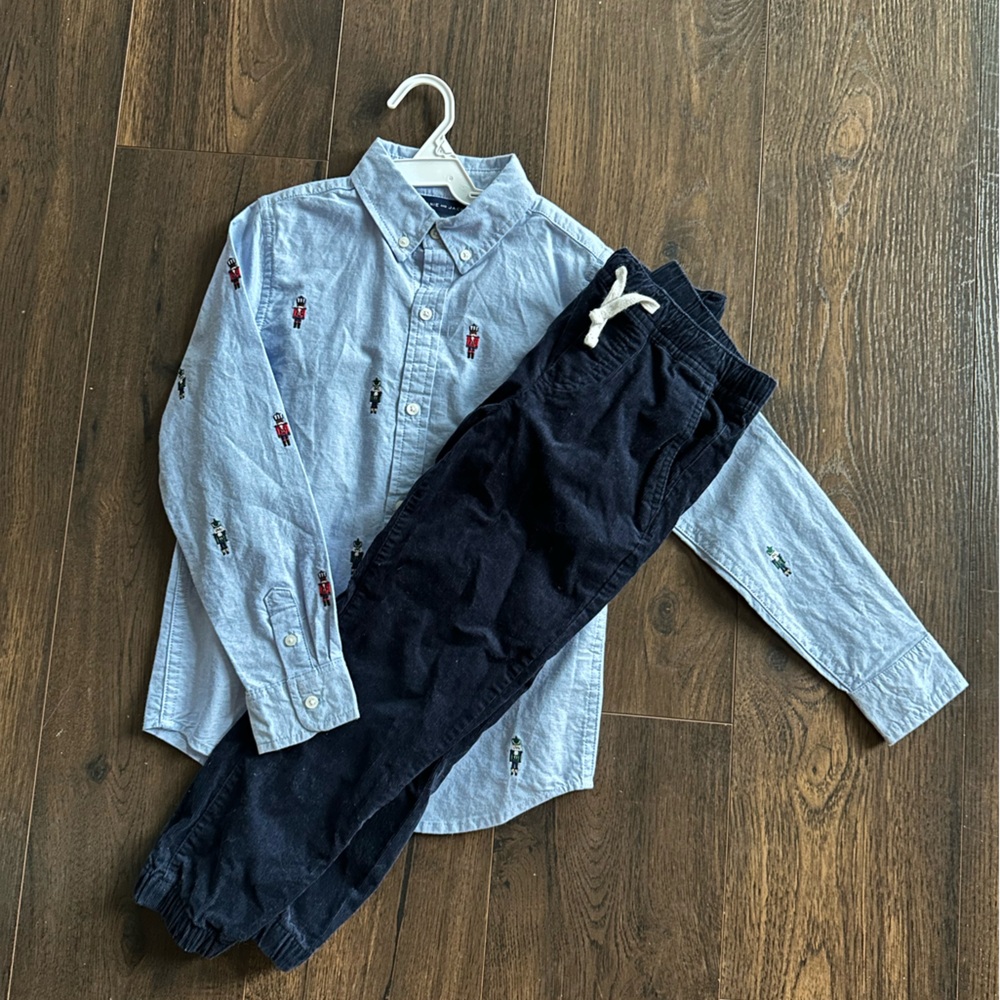 Janie and Jack size 6 Nutcracker shirt and corduroys.